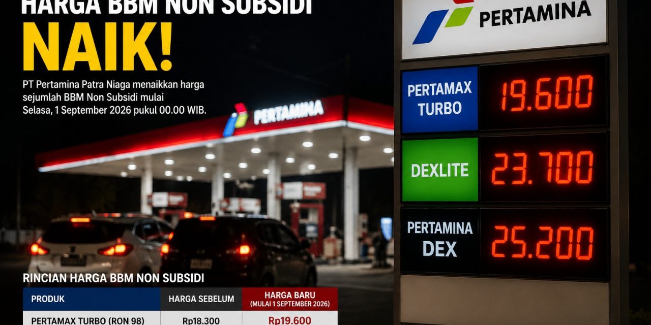 Harga BBM Non-Subsidi Resmi Naik Mulai September 2026